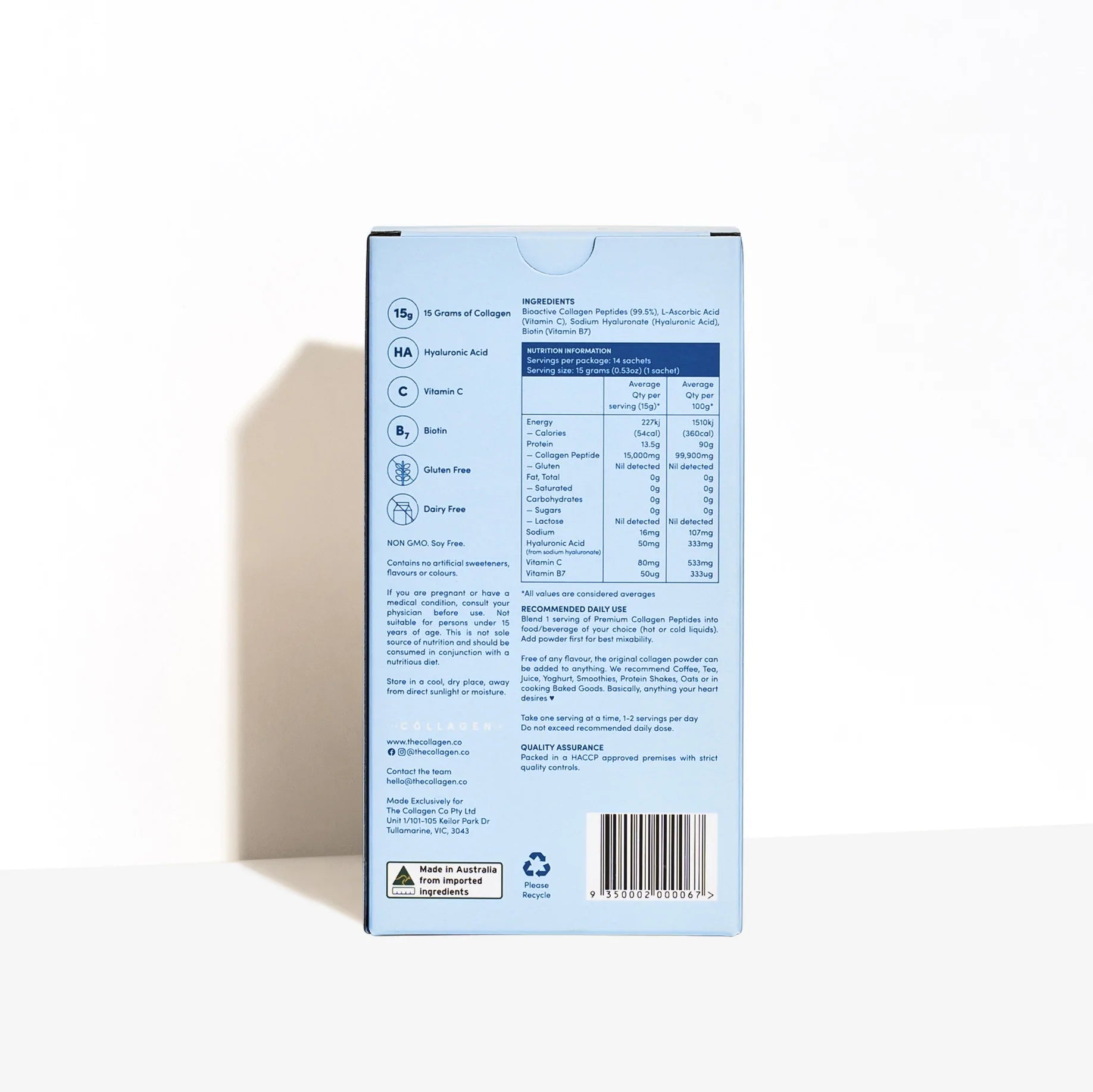 Unflavoured Premium Collagen Peptides - Yo Keto