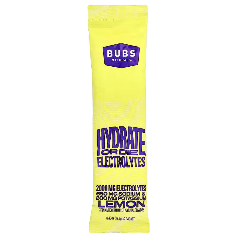 Hydrate or Die® Electrolytes Drink Mix - Lemon - 20 Sticks