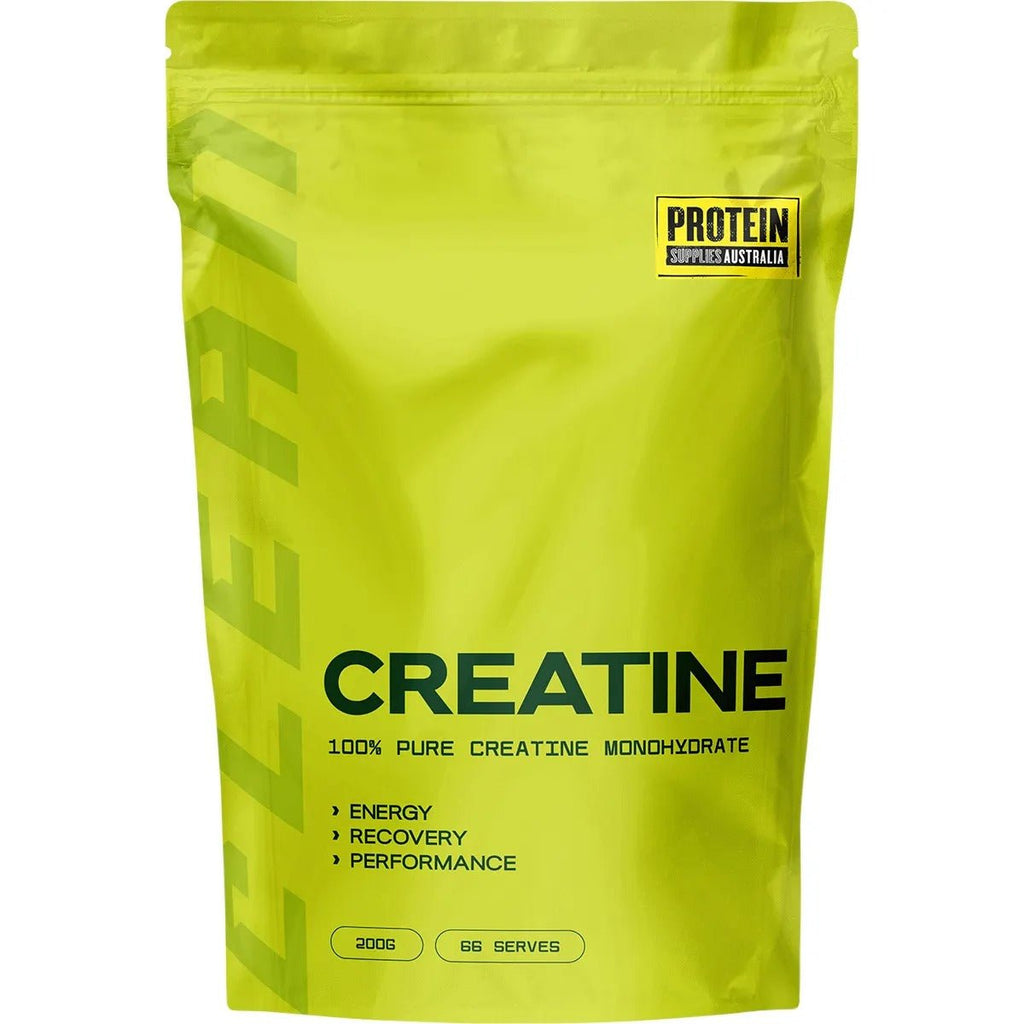 100% Pure - Creatine Monohydrate - 200g pouch by Protein Supplies Australia for energy, recovery, and performance.