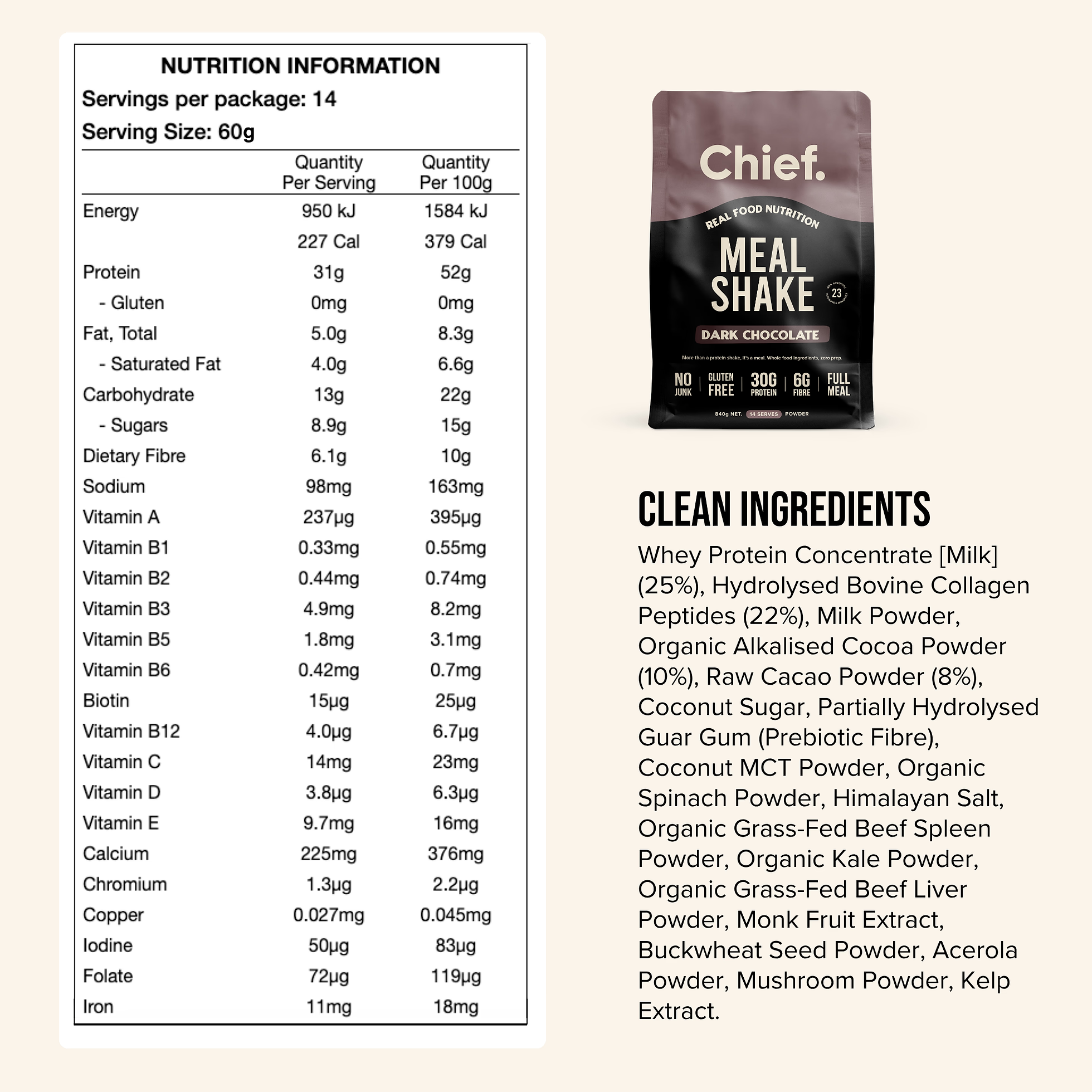 Meal Shake - Dark Chocolate - 840g
