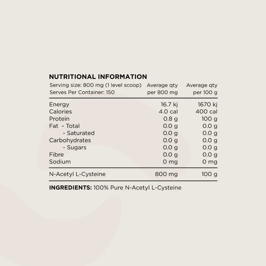 NAC - 100% N-Acetyl L-Cystine - 60 Caps