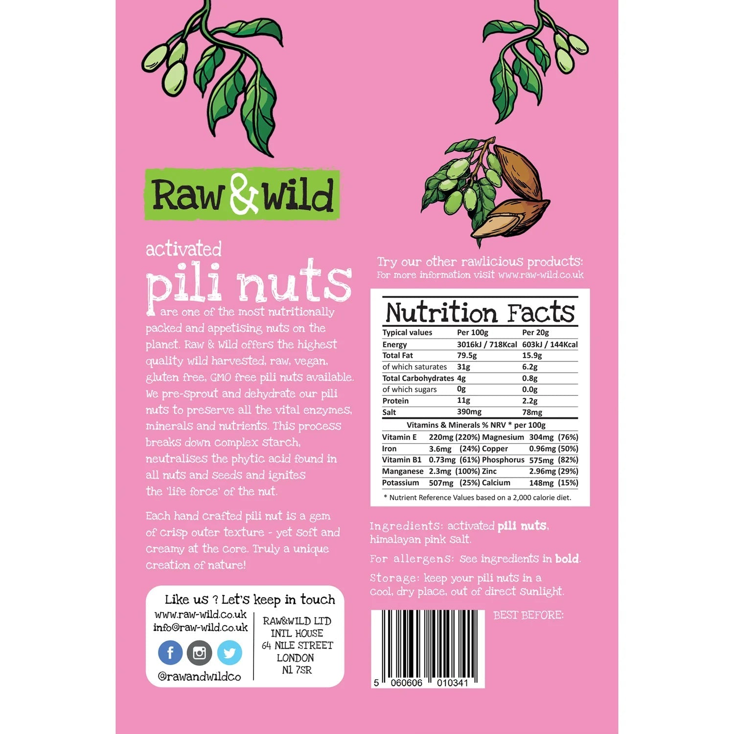 Activated Himalayan Pink Salt Pili Nuts - 70g - Yo Keto