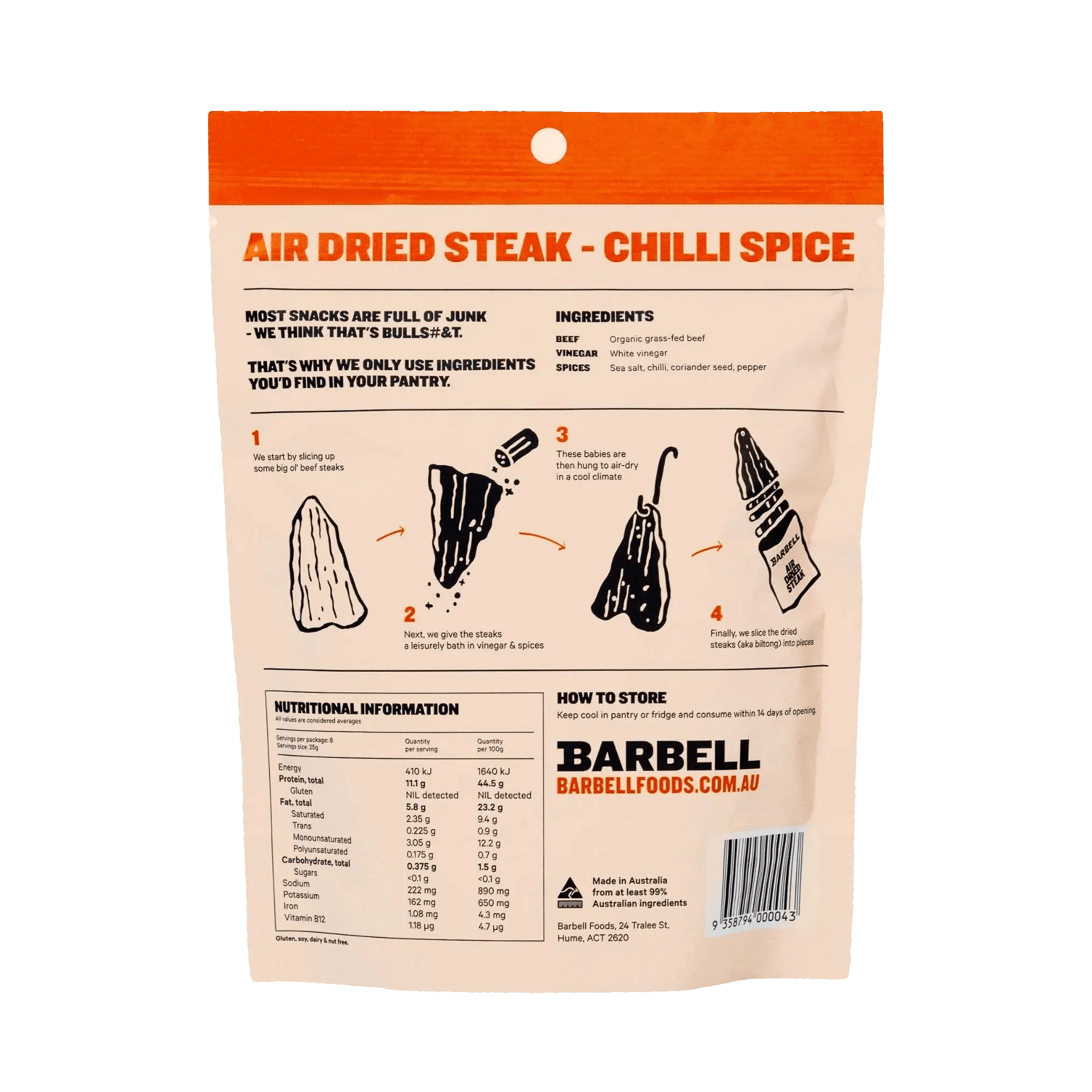 Air Dried Steak - Chilli - 200g