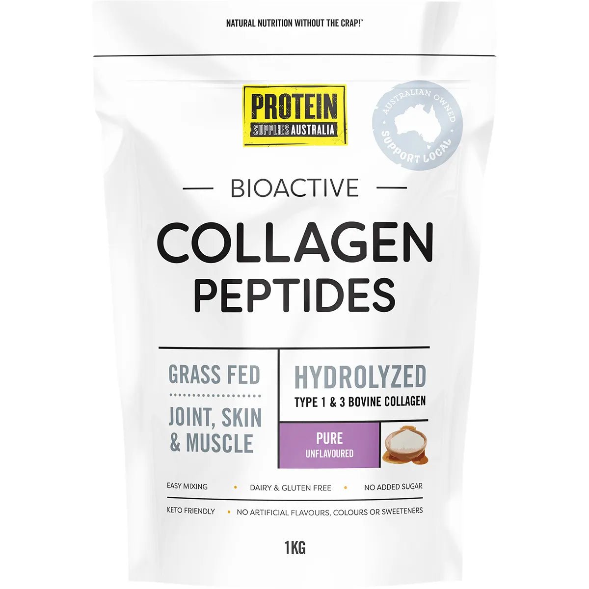 Bioactive Collagen Peptides - Pure - 1kg - Yo Keto