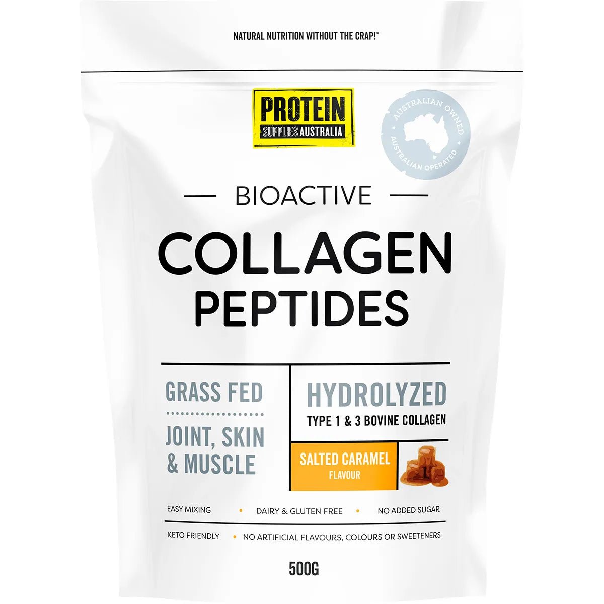 Bioactive Collagen Peptides - Salted Caramel - 500g - Yo Keto