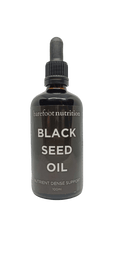 Black Seed Oil - 100ml by Barefoot Skincare Co in dark glass dropper bottle for nutrient dense support and wellness