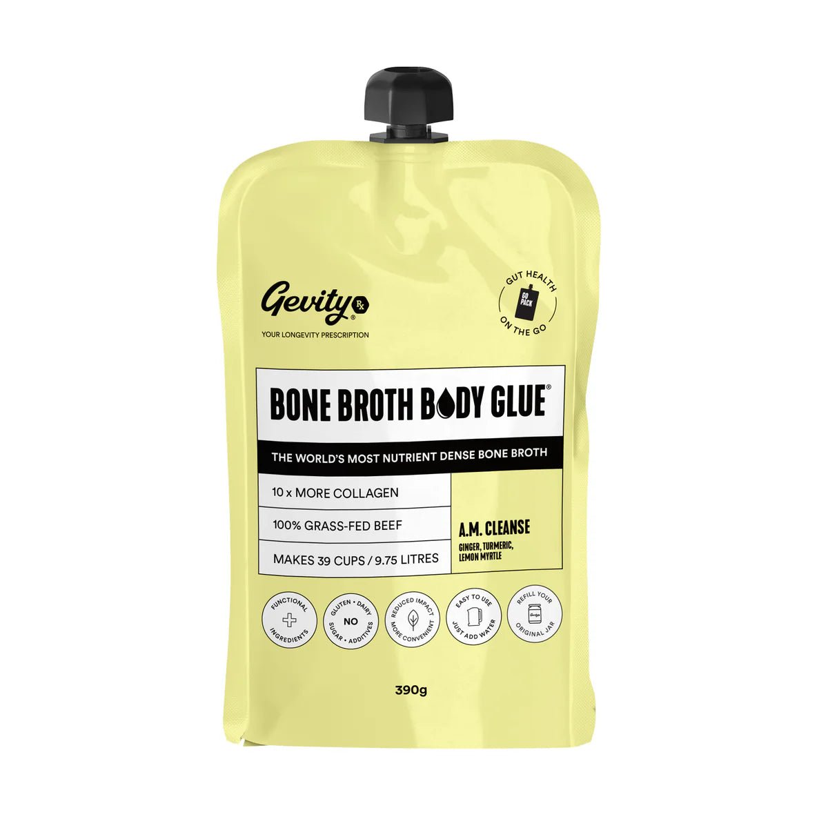 Bone Broth Body Glue - AM Cleanse - 390g Pouch - Yo Keto