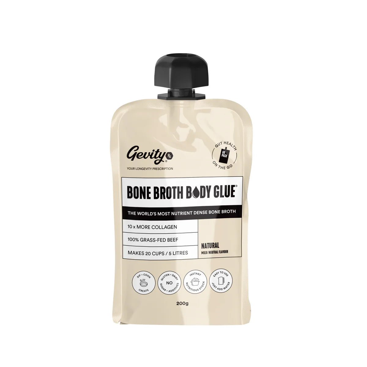 Bone Broth Body Glue - Natural - 200g Pouch - Yo Keto