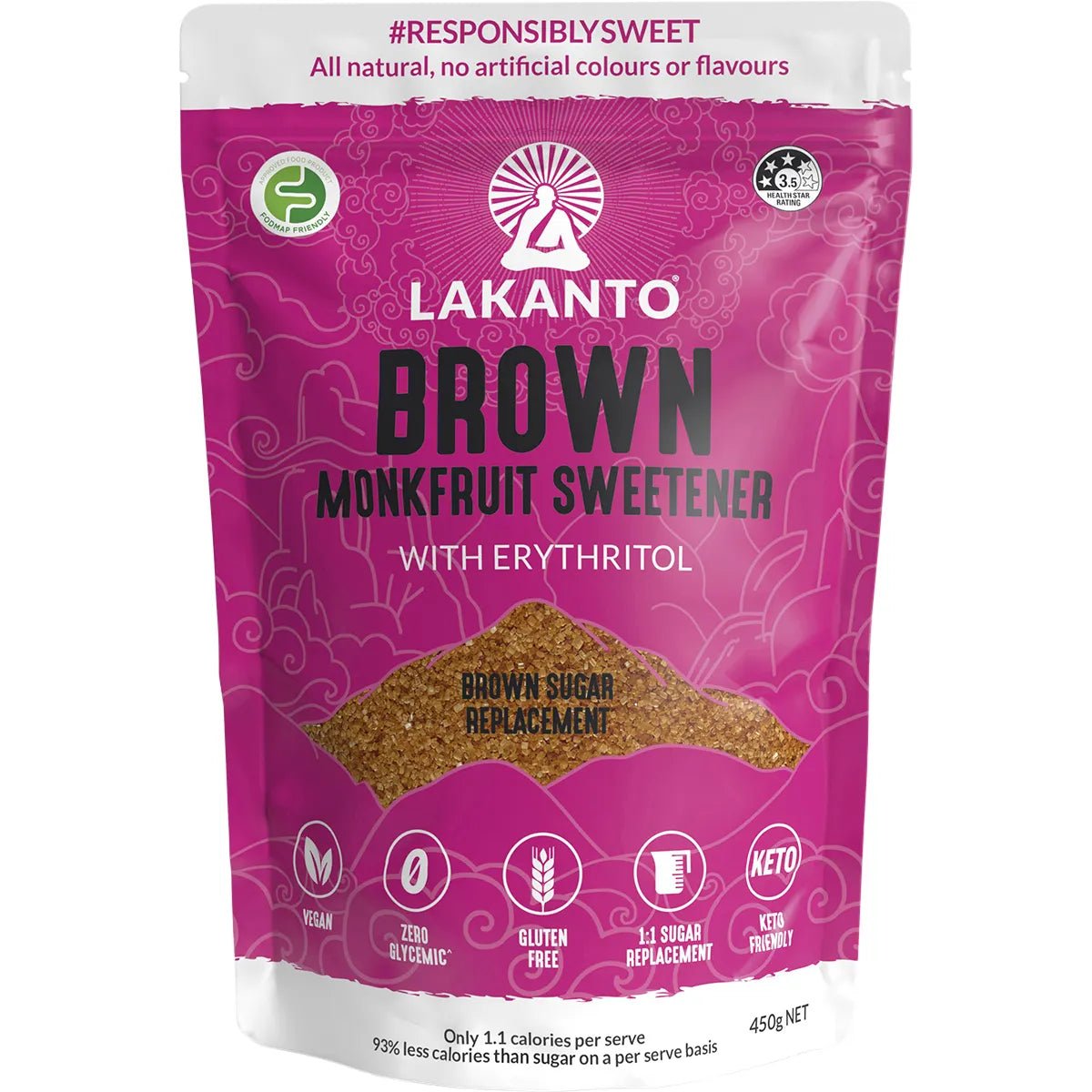 Brown Monkfruit Sweetener - 450g - Yo Keto