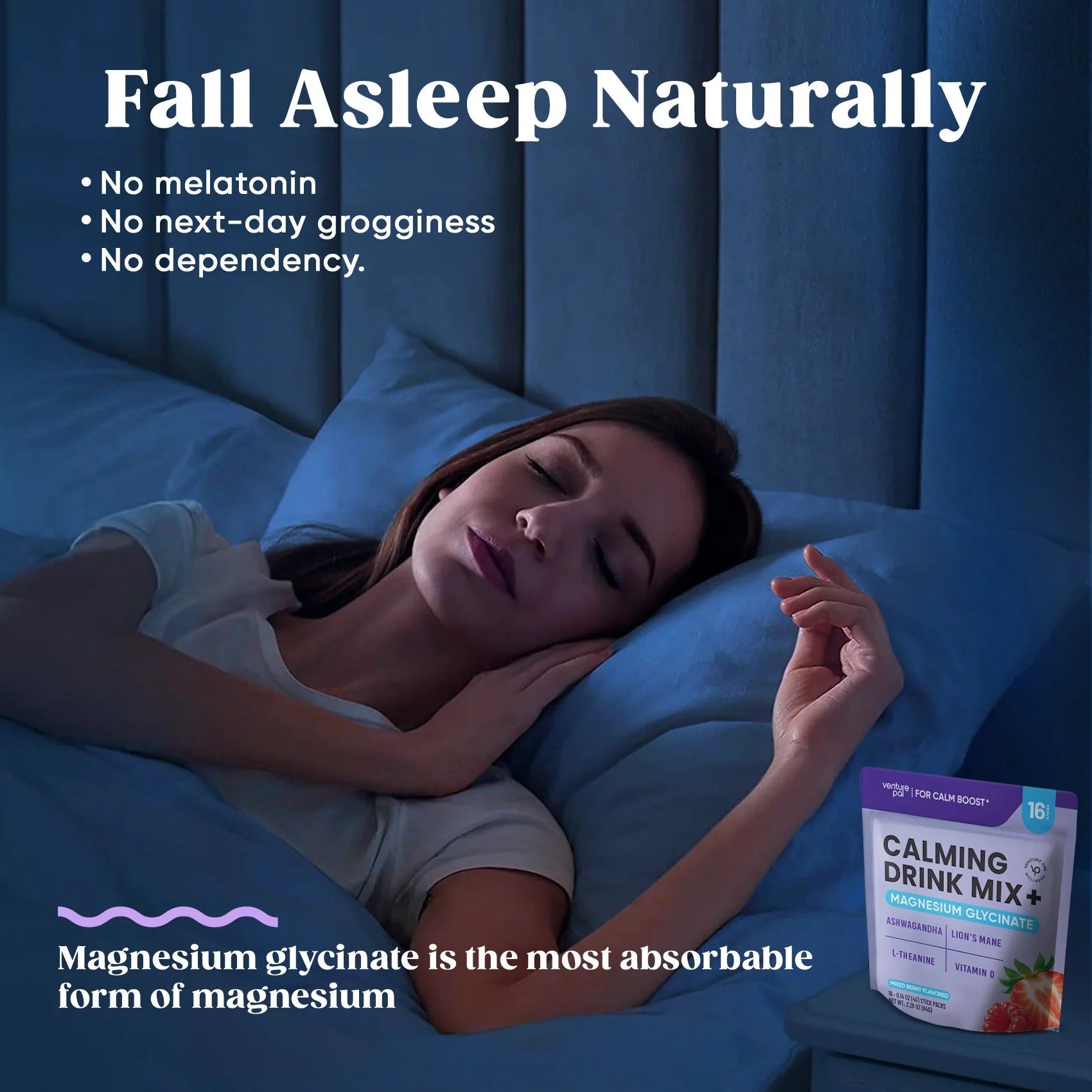 Calming Drink Mix + Magnesium Glycinate - Mixed Berry Flavour - 16 Sticks