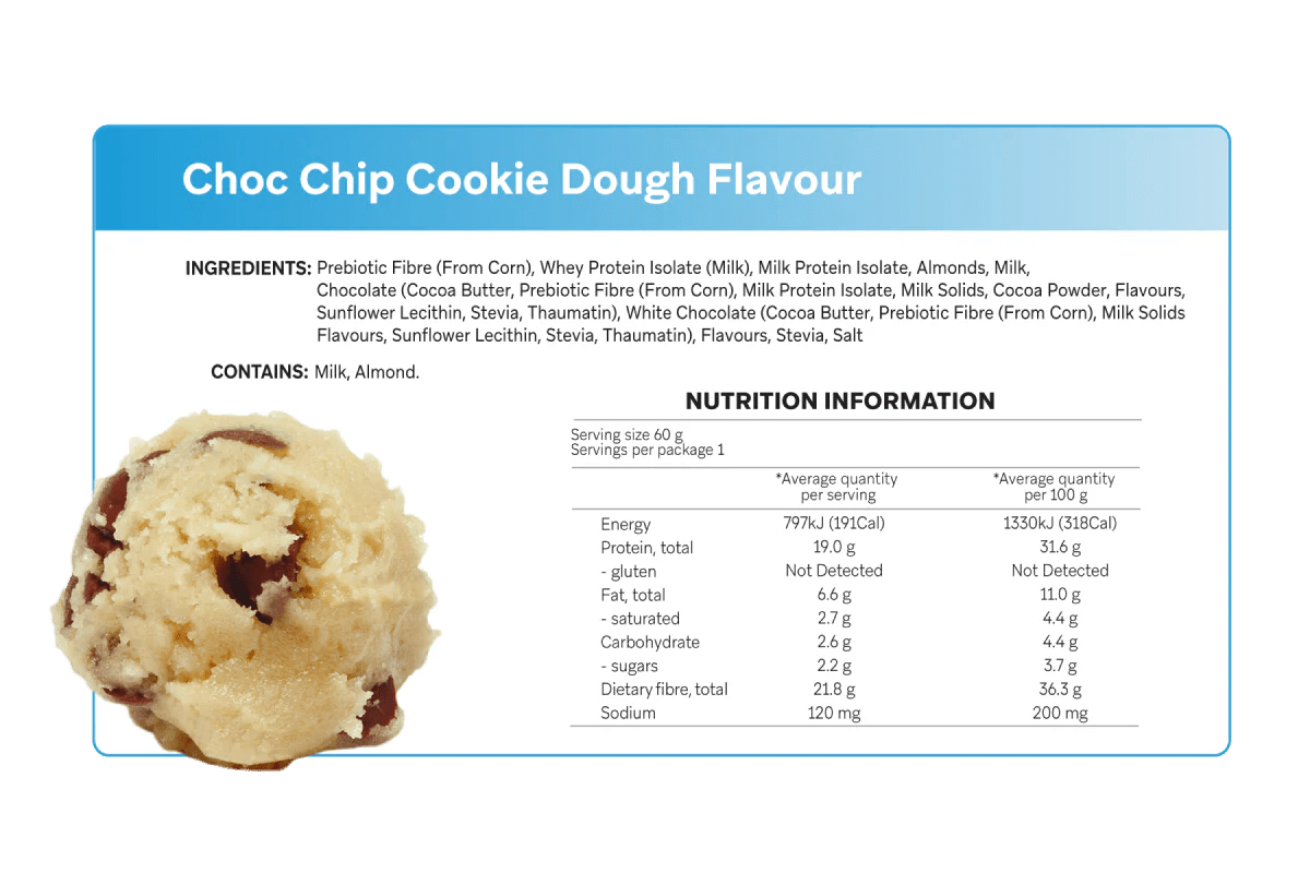 Choc Chip Cookie Dough Smart Protein Bars x 12 - Yo Keto
