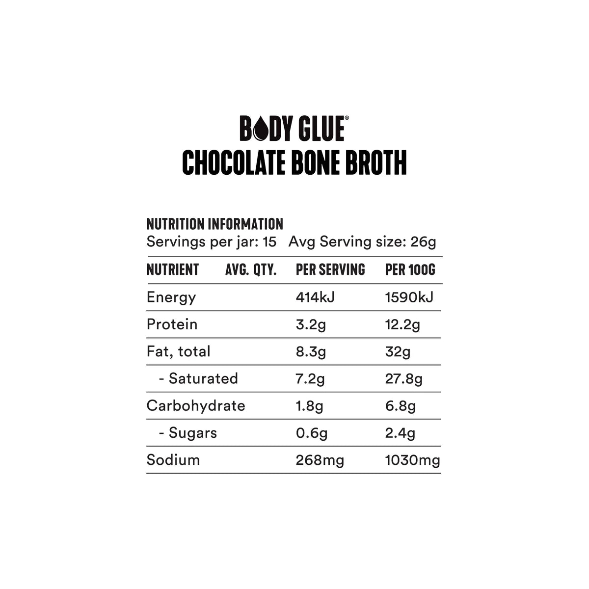 Chocolate Bone Broth - 390g - Yo Keto