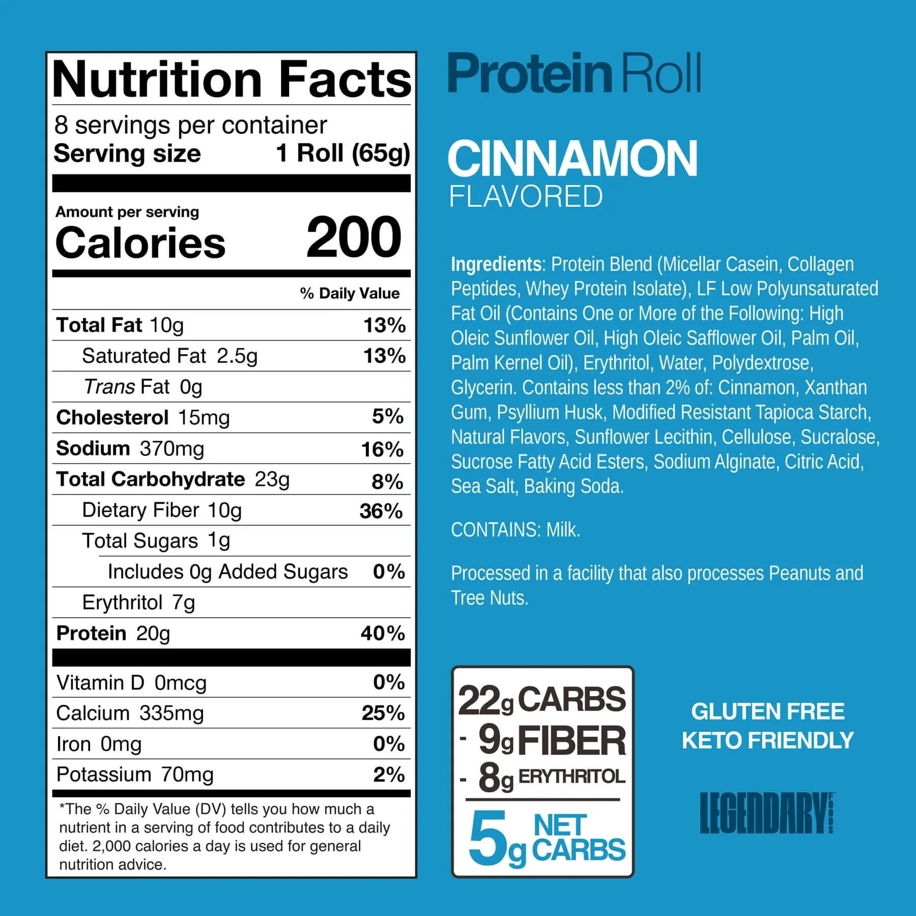 Cinnamon Protein Sweet Roll - 63g - Yo Keto