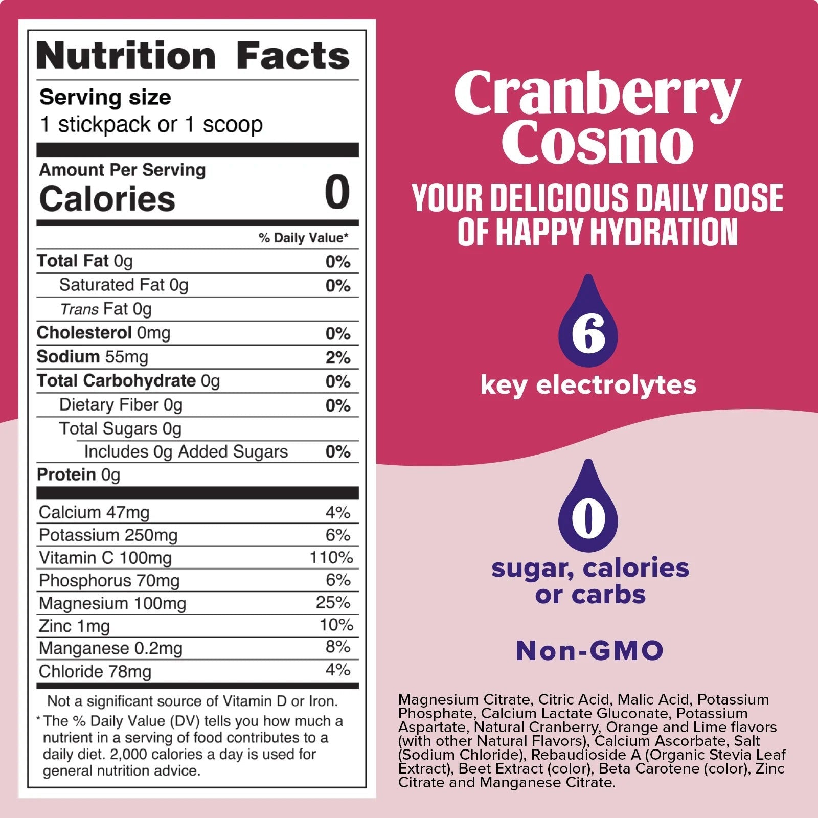 Cranberry Cosmo Electrolyte Drink Mix - 90 Serves