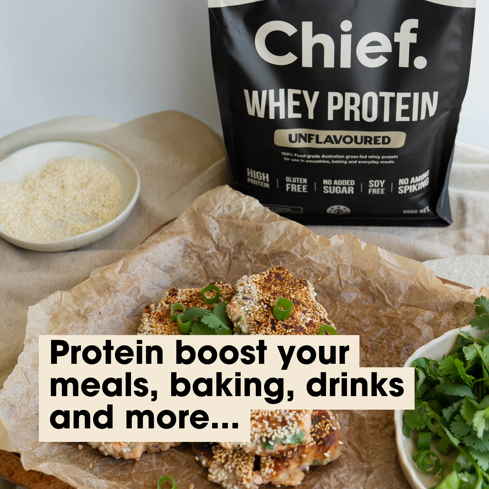 Grass-fed Whey Protein Powder - Unflavoured - 900g