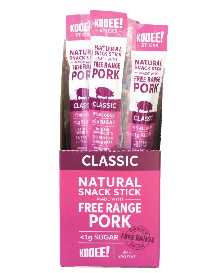 Free Range Pork Stick - Box of 20 - Expires 19 Feb 2025 - Yo Keto