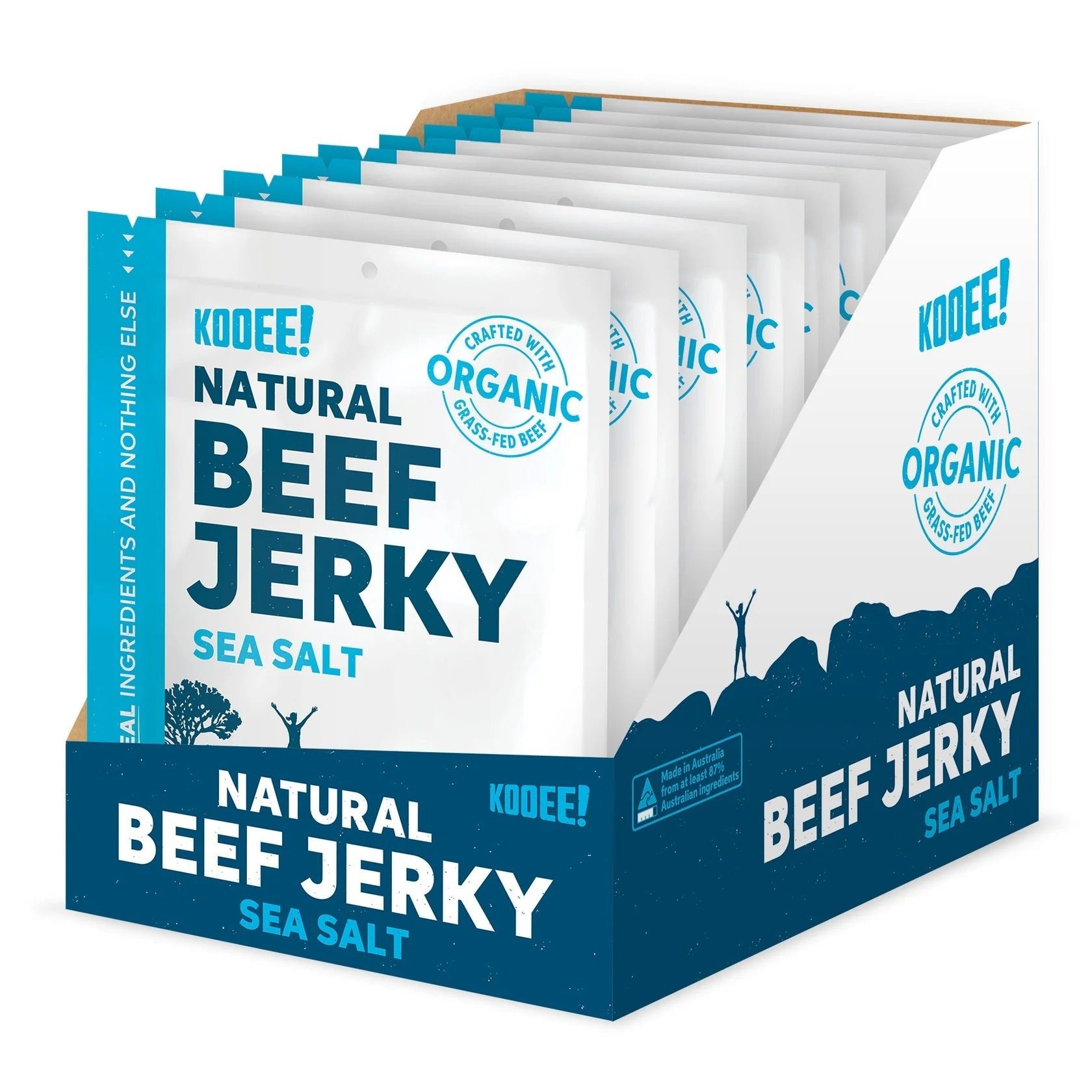 Grass Fed Beef Jerky - Sea Salt - 30g x 10 - Yo Keto