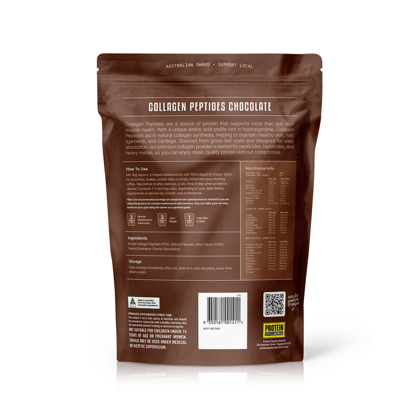Grass Fed Collagen Peptides - Chocolate - 500g