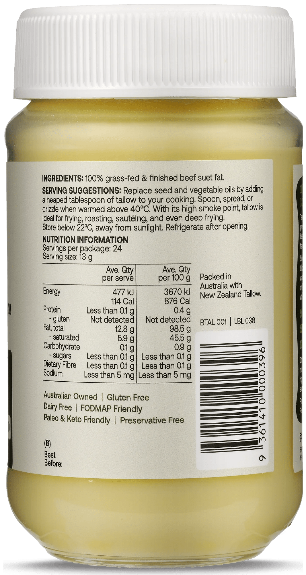 Grass Fed & Finished Beef Tallow - Yo Keto