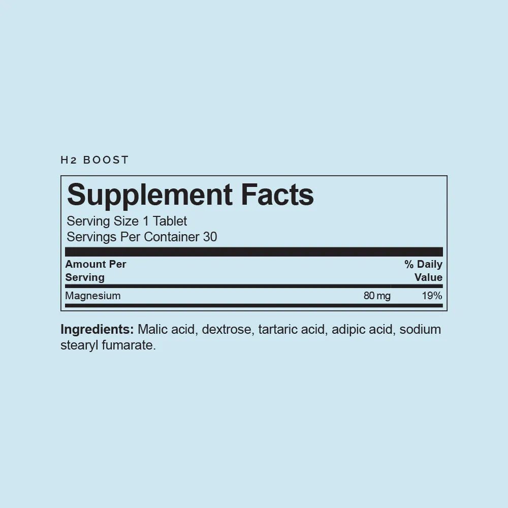 H2 Boost Molecular Hydrogen - 80 mg - 30 Tablets - Yo Keto