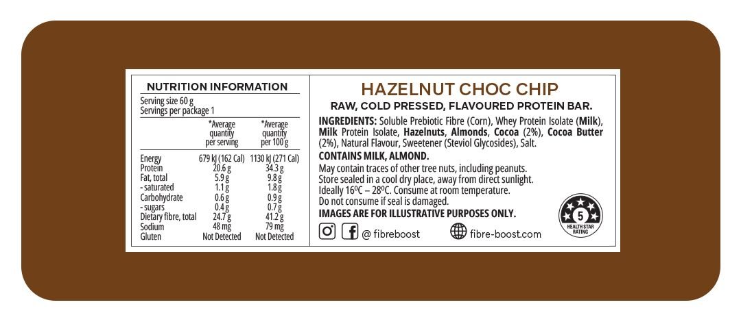 Hazelnut Choc Chip Protein Bar - Yo Keto
