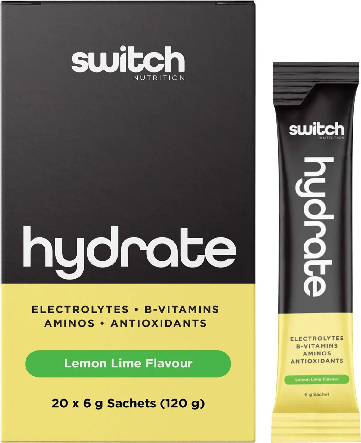 Buy Switch Nutrition Hydrate Electrolytes Lemon Lime 20 Pack