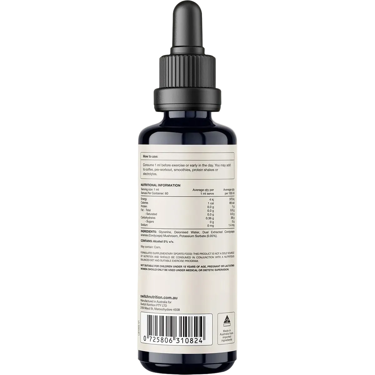 Cordyceps 2:1 Mushroom Liquid Extract - 60ml