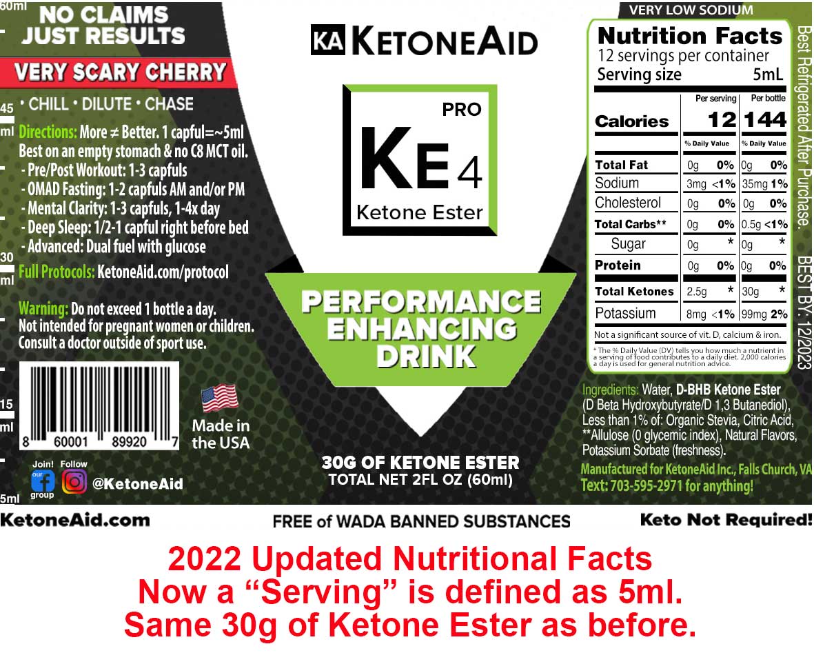 KE4 Ketone Ester Drink 60ml x 12 by Ketoneaid, performance drink from exogenous ketones and low carb collections.