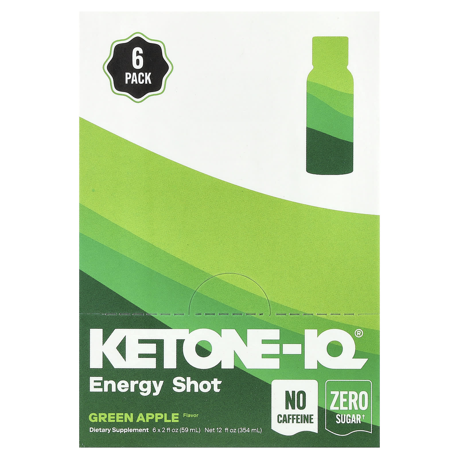 Ketone - IQ - Energy Shot - Green Apple - Caffeine Free - 6 x 59mL - Yo Keto