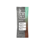 Single stick sachet of LMNT Single Stick electrolyte drink mix in chocolate mint flavor by LMNT with 1000mg sodium, 200mg potassium, and 60mg magnesium for keto and low carb hydration.