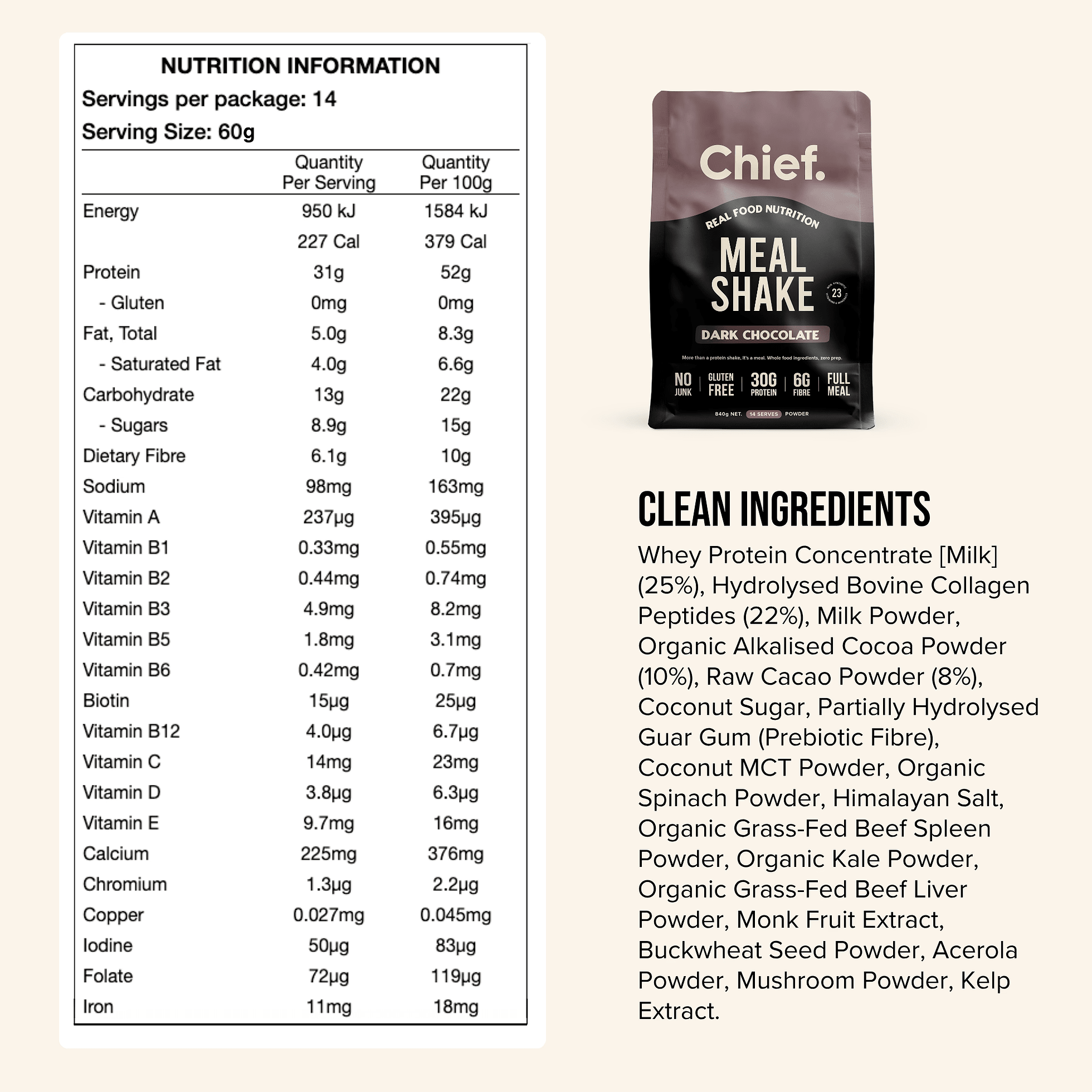 Meal Shake - Dark Chocolate - 840g