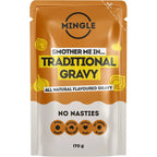 Mingle Gravy Duo Pack with all natural traditional gravy in 170g pouch, plant based, gluten free, no added sugar.