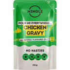 Green and white pouch of Mingle Gravy Duo Pack chicken gravy, plant based, gluten free, no added sugar, 170g.