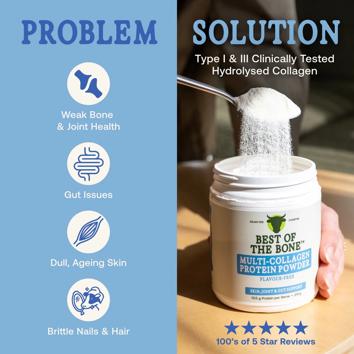 Multi - collagen Protein Peptides - Probiotic Spores - 210g - Yo Keto