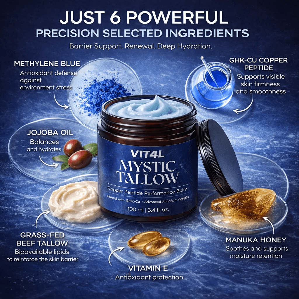 Mystic Tallow Balm - Manuka Honey - Methylene Blue and GHK-Cu Infused - 100ml