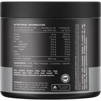 NAC - 100% N - Acetyl L - Cystine - 60 Caps - Yo Keto