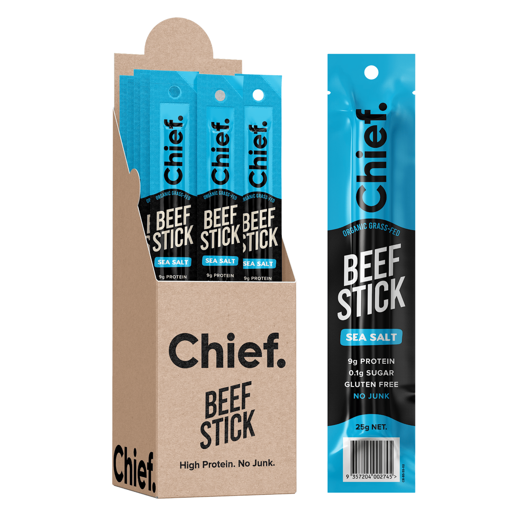 Organic Beef Stick - Sea Salt - Box of 12