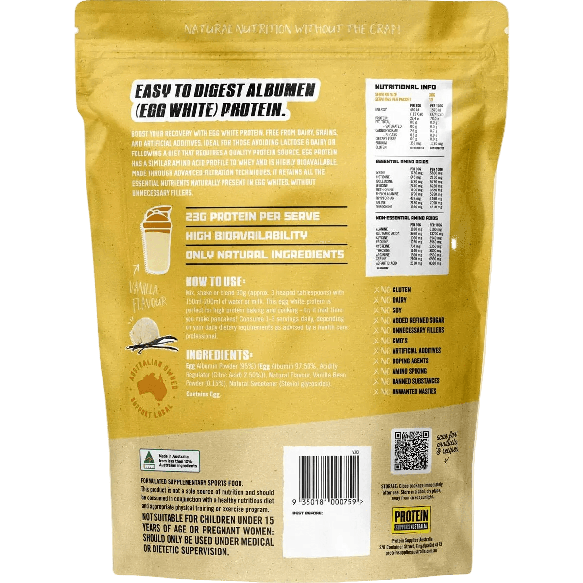 Paleo Pro Vanilla Egg White Protein - 400g