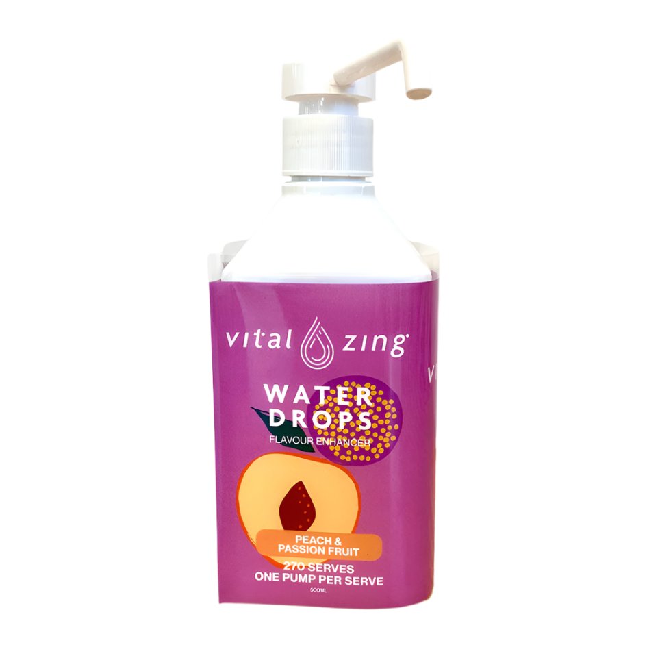 Peach Passionfruit WaterDrops - 500ml Pump Dispenser - Yo Keto