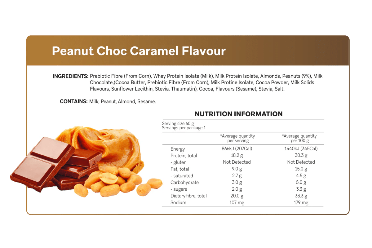 Peanut Choc Caramel Smart Protein Bars x 12 - Yo Keto