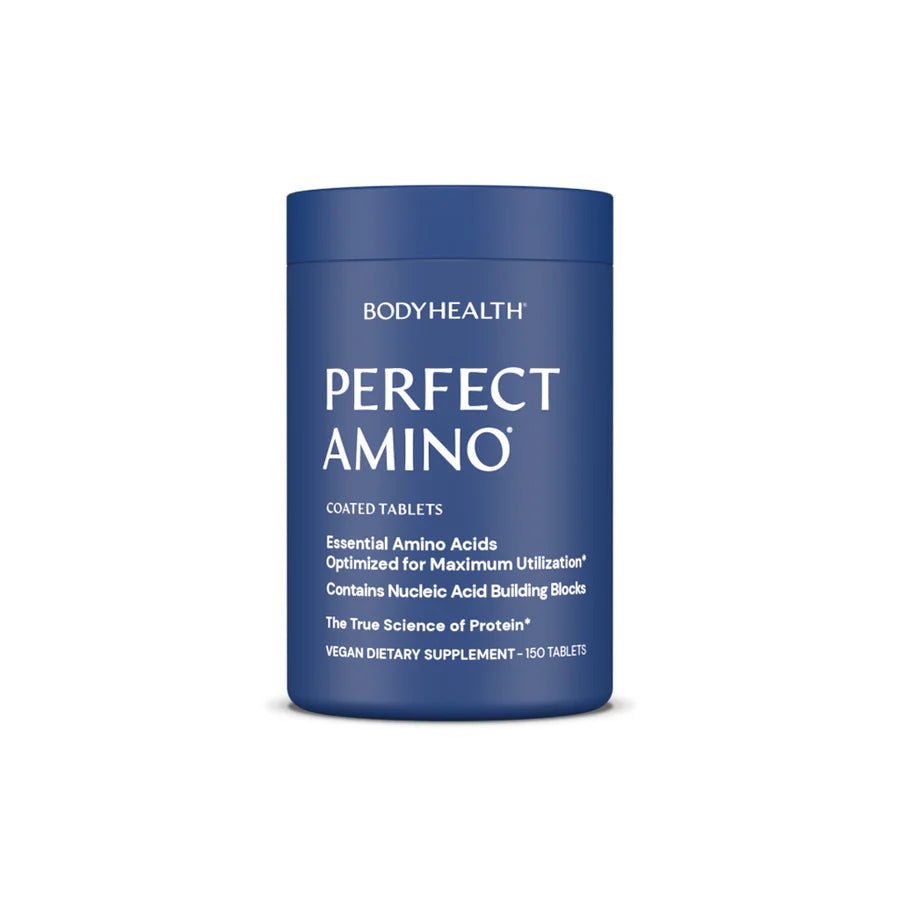 Perfect Amino - 150 Coated Tablets by BodyHealth in blue container from New Arrivals, Dirty Keto, Low Carb collections