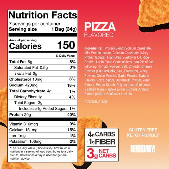 Popped Protein Chips - Pizza - 34g - Yo Keto