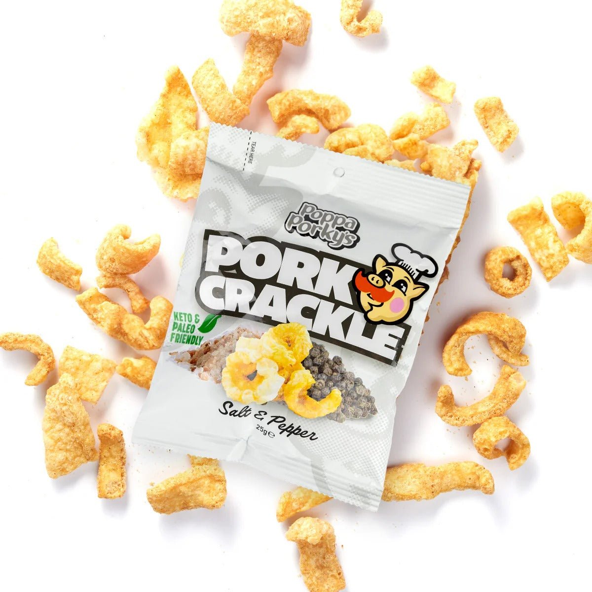 Pork Crackle - Salt & Pepper - 25g x 6