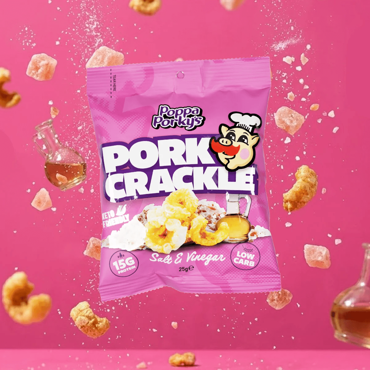 Pork Crackle - Salt & Vinegar - 25g x 6
