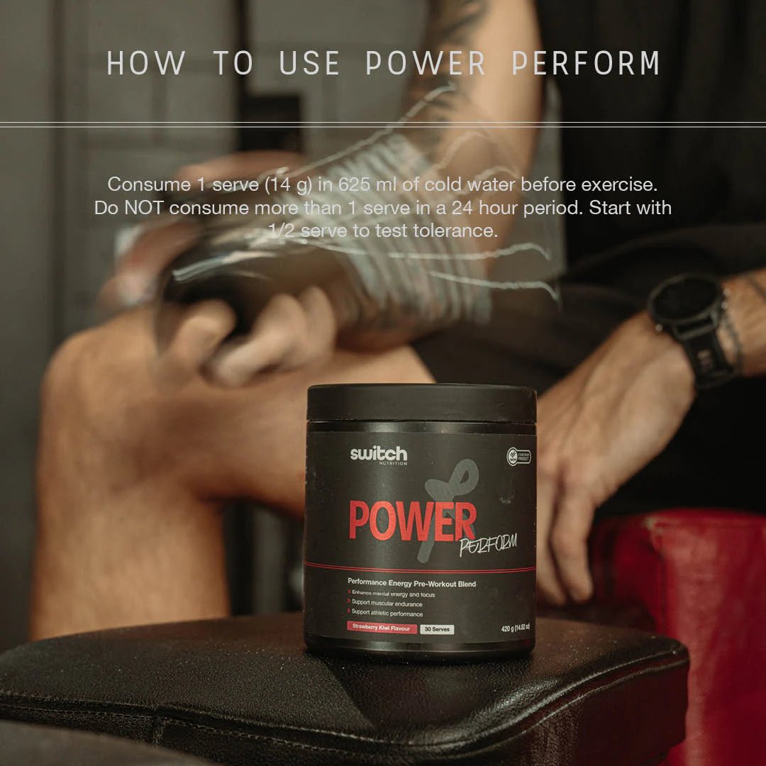 Power Perform Pre - Workout Blend - Strawberry Kiwi - 30 Serves - Yo Keto
