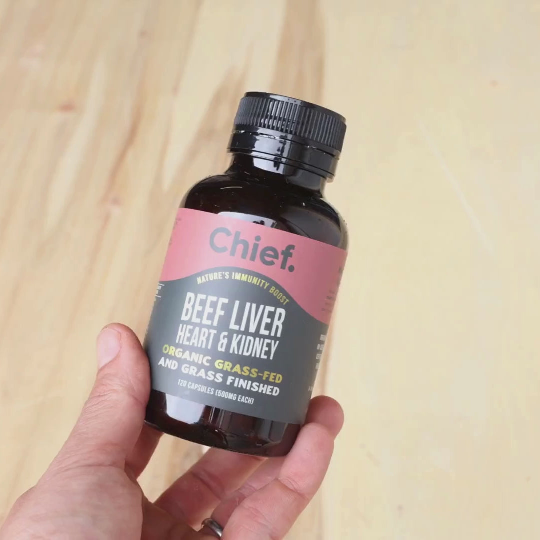 Immunity Boost - Organic Beef Liver, Heart & Kidney - 120 Capsules