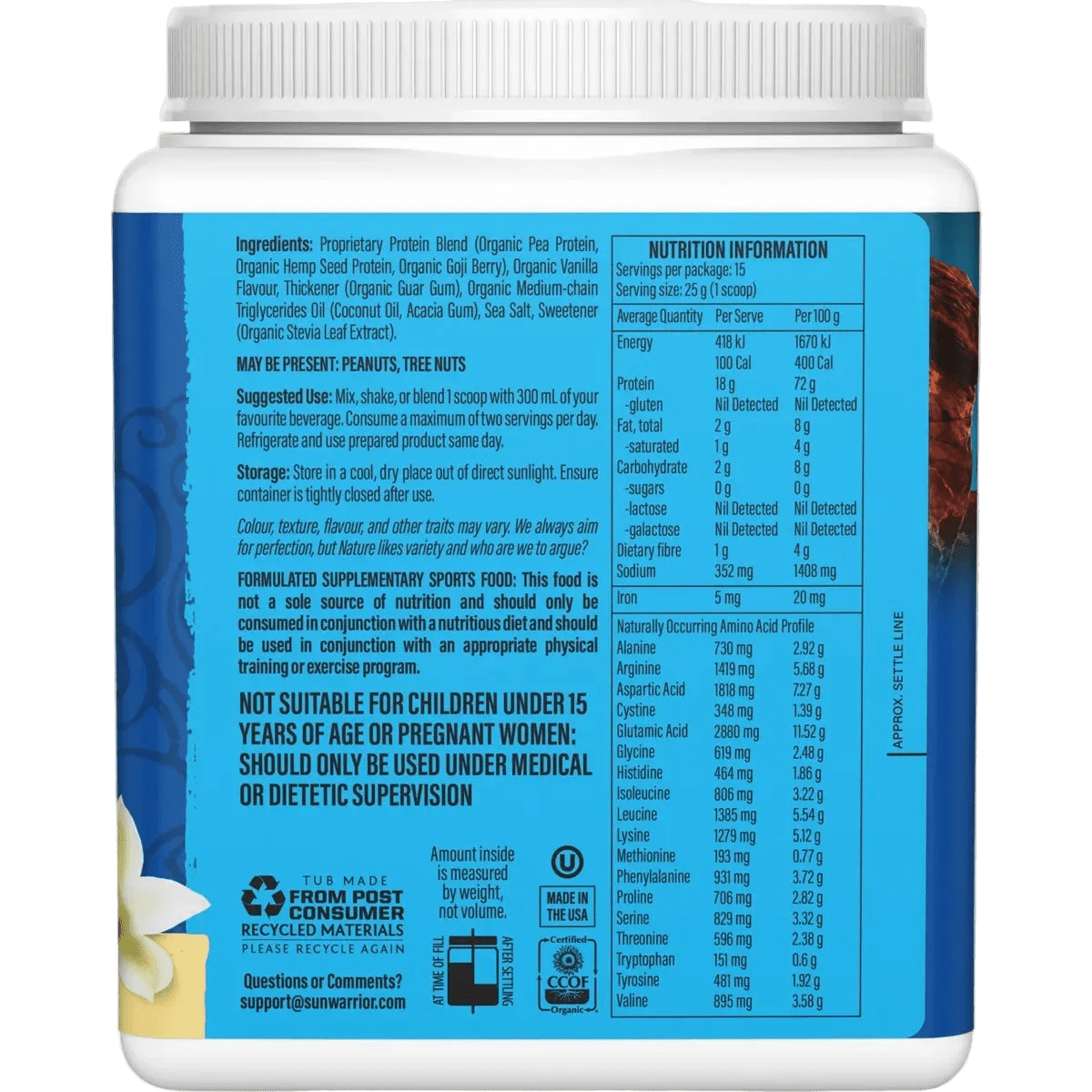 Protein Powder Warrior Blend Vanilla 375g