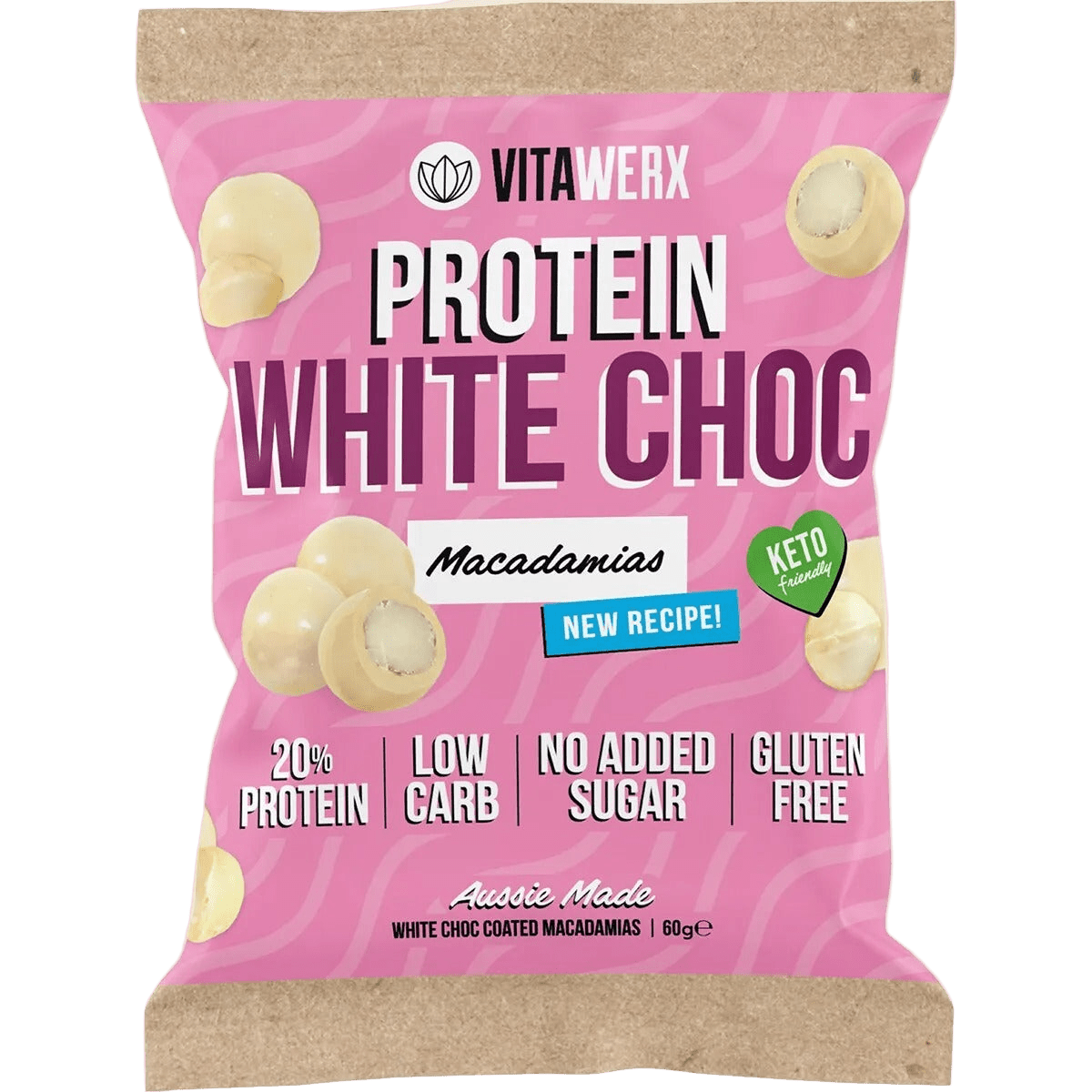 Protein White Choc Coated Macadamias - 60g - Yo Keto