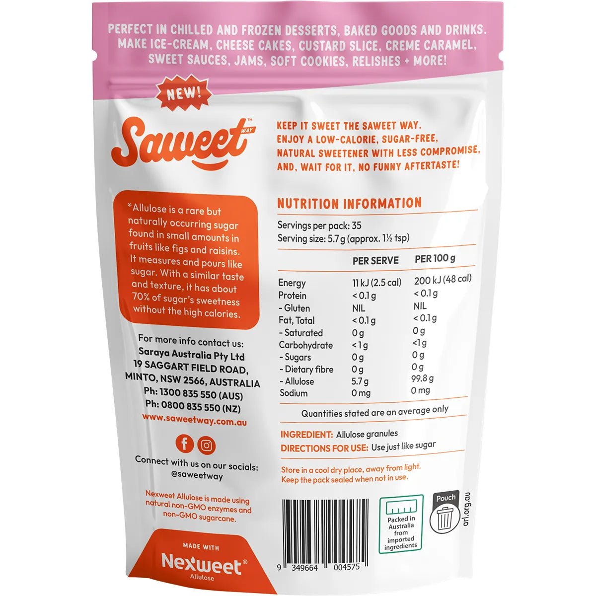 Pure Allulose Natural Sweetener Granules 200g - Yo Keto