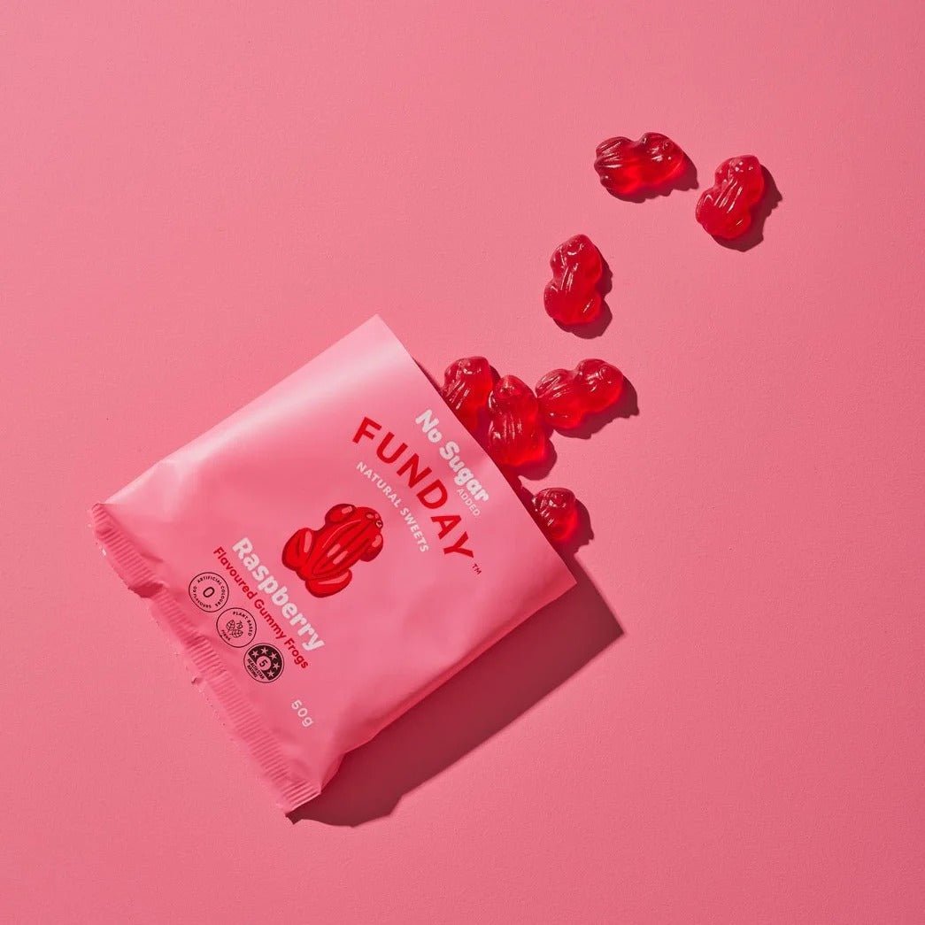 Raspberry Gummy Frogs - 50g x 12 - Yo Keto